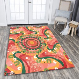 Australia Aboriginal Area Rug - Aboriginal Art Style Abstract Area Rug