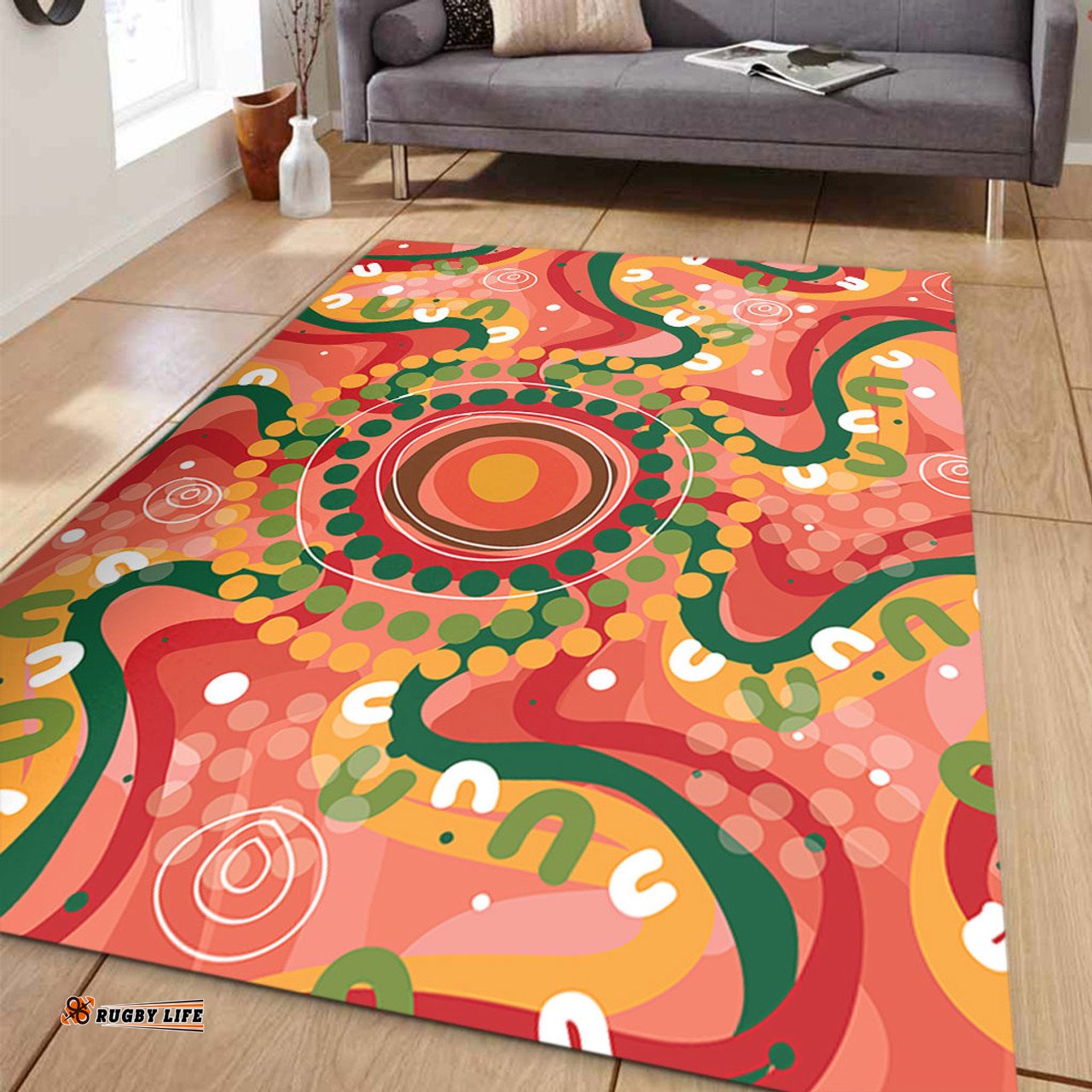 Australia Aboriginal Area Rug - Aboriginal Art Style Abstract Area Rug