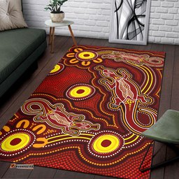 Australia Aboriginal Inspired Area Rug - Aboriginal Inspired lizard painting
