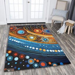 Australia Dreaming Aboriginal Area Rug - Aboriginal Dot Painting Art Indigenous Culture Inspired Area Rug