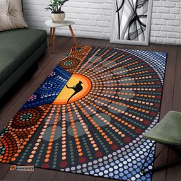 Australia Area Rug - Aboriginal Inspired Dot Art Painting Kangaroo Rug