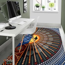 Australia Area Rug - Aboriginal Inspired Dot Art Painting Kangaroo Rug