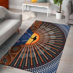 Australia Area Rug - Aboriginal Inspired Dot Art Painting Kangaroo Rug
