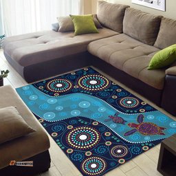 Australia Aboriginal Inspired Area Rug - Australia culture art with river and tortoise