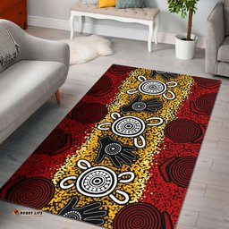 Australia Aboriginal Inspired Area Rug - Aboriginal Inspired hand print artwork