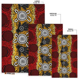 Australia Aboriginal Inspired Area Rug - Aboriginal Inspired hand print artwork