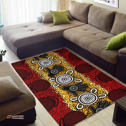 Australia Aboriginal Inspired Area Rug - Aboriginal Inspired hand print artwork