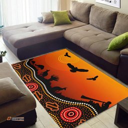 Australia Aboriginal Inspired Area Rug - Australia Aboriginal Inspired beautiful sunset landscape