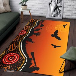 Australia Aboriginal Inspired Area Rug - Australia Aboriginal Inspired beautiful sunset landscape