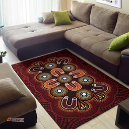 Australia Aboriginal Inspired Area Rug - Dot Art Painting Flowers Rug
