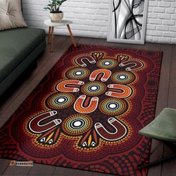 Australia Aboriginal Inspired Area Rug - Dot Art Painting Flowers Rug