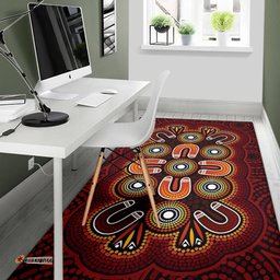 Australia Aboriginal Inspired Area Rug - Dot Art Painting Flowers Rug
