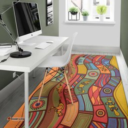 Australia Aboriginal Inspired Area Rug - Animals Aboriginal Dot Artwork