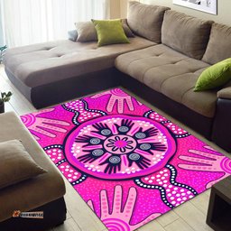 Australia Aboriginal Inspired Area Rug - Aboriginal Inspired dot art vector painting Friendship and Unity concept