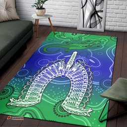 Torres Strait Islands Area Rug Aboriginal Art Lizard Symbol Peace