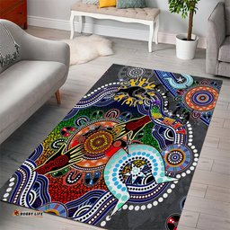 Personalised Panthers NAIDOC Week 2024 Area Rug Australia Aboriginal Dot Painting