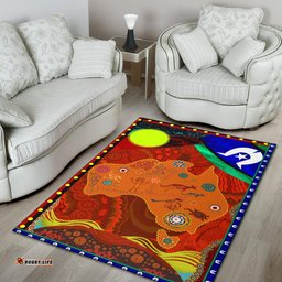 Australia Area Rug - Australia Map Aboriginal Inspired Patterns