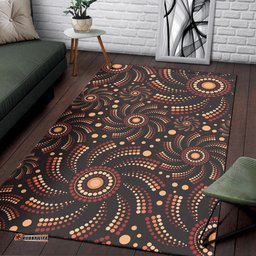 Australia Aboriginal Inspired Area Rug - Aboriginal Dot Mandala Art Style
