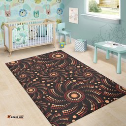 Australia Aboriginal Inspired Area Rug - Aboriginal Dot Mandala Art Style