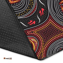 Australia Aboriginal Inspired Area Rug - Indigenous dot art kangaroo background