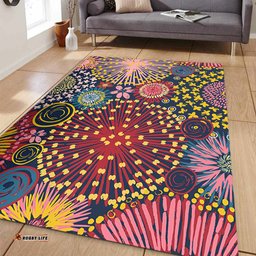 Australia Blooming Bright Flowers Area Rug - Blooming Bright Flowers Meadow Seamless Art Inspired Area Rug