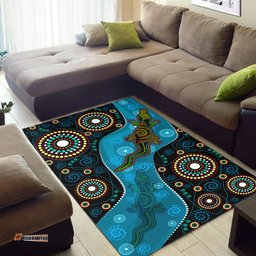 Australia Aboriginal Inspired Area Rug - Aboriginal Inspired Dreamtime Crocodile