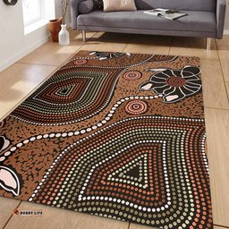 Australia Aboriginal Area Rug - Aboriginal Turtle Art Background Area Rug