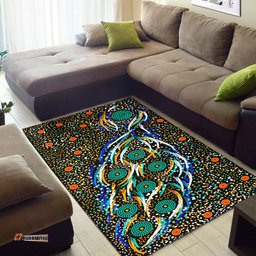 Australia Aboriginal Inspired Area Rug - Star dreaming story Aboriginal Inspired art background