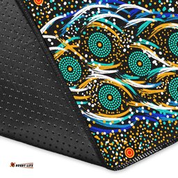 Australia Aboriginal Inspired Area Rug - Star dreaming story Aboriginal Inspired art background