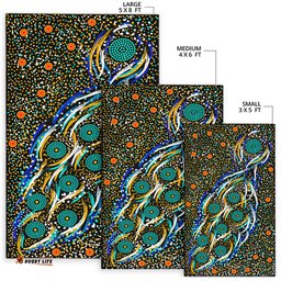 Australia Aboriginal Inspired Area Rug - Star dreaming story Aboriginal Inspired art background