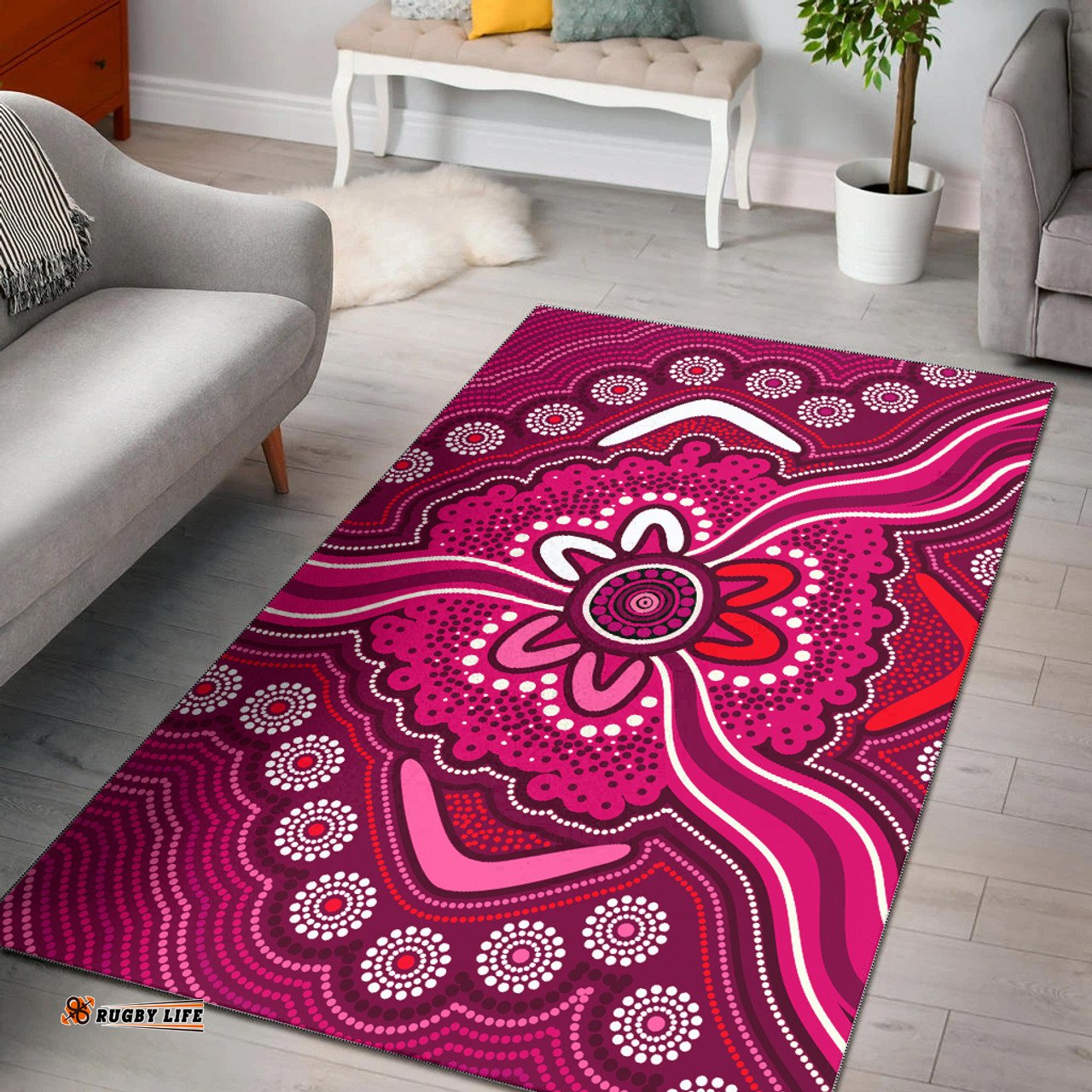 Australia Aboriginal Inspired Area Rug - Aboriginal Inspired artwork - connection concept