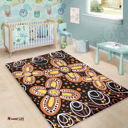 Australia Aboriginal Area Rug - Flowers Inspired By The Aboriginal Art Area Rug