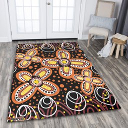 Australia Aboriginal Area Rug - Flowers Inspired By The Aboriginal Art Area Rug