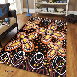 Australia Aboriginal Area Rug - Flowers Inspired By The Aboriginal Art Area Rug