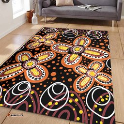 Australia Aboriginal Area Rug - Flowers Inspired By The Aboriginal Art Area Rug
