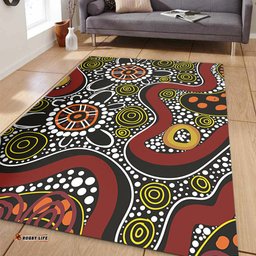 Australia Aboriginal Area Rug - Illustration Based On Aboriginal Style Of Artwork Area Rug