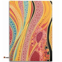 Australia Aboriginal Area Rug - Indigenous Aboriginal Art Dot Color Area Rug