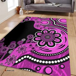 Australia Area Rug Aboriginal Indigenous Dot Painting Pink