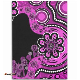 Australia Area Rug Aboriginal Indigenous Dot Painting Pink