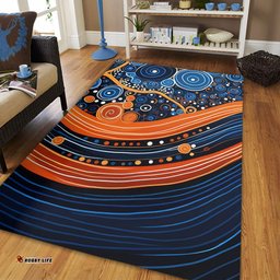 Australia Dreaming Aboriginal Area Rug - Aboriginal Culture Indigenous Dot Art Painting Inspired Area Rug