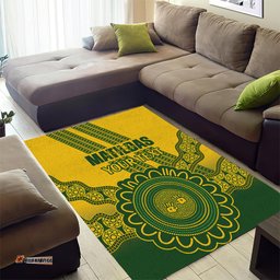 Custom Australia Matildas Area Rug Aussie Aboriginal Gold Version