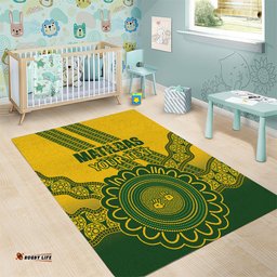 Custom Australia Matildas Area Rug Aussie Aboriginal Gold Version