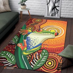 Australia Aboriginal Inspired Area Rug - Indigenous Frog Dot Art Painting