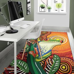 Australia Aboriginal Inspired Area Rug - Indigenous Frog Dot Art Painting