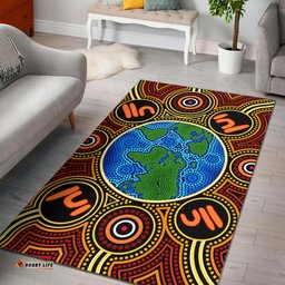 Australia Aboriginal Inspired Area Rug - Global dot art