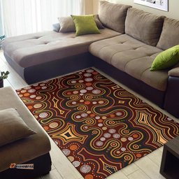 Australia Aboriginal Inspired Area Rug - Aboriginal Inspired Dot Painting Depicting Connection Concept