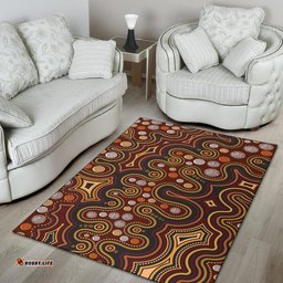 Australia Aboriginal Inspired Area Rug - Aboriginal Inspired Dot Painting Depicting Connection Concept