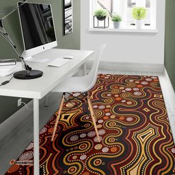 Australia Aboriginal Inspired Area Rug - Aboriginal Inspired Dot Painting Depicting Connection Concept