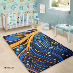 Australia Dreaming Aboriginal Area Rug - Aboriginal Indigenous Culture Dot Painting Art Inspired Area Rug