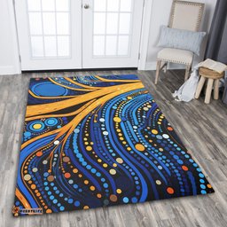 Australia Dreaming Aboriginal Area Rug - Aboriginal Indigenous Culture Dot Painting Art Inspired Area Rug